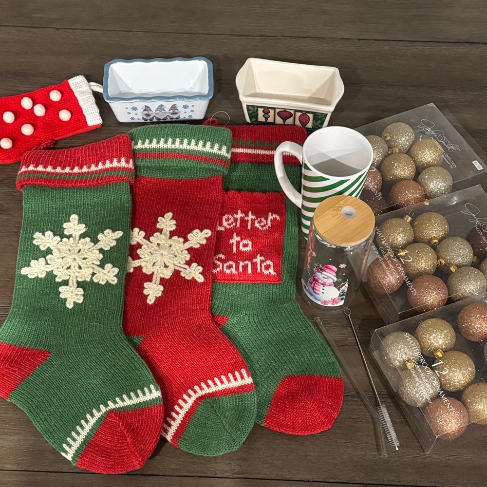 Festive Green and Red and gold Christmas Bundle set of 11 items